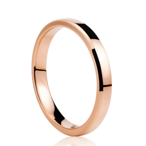 Aliança de tungstênio chanfrada rose