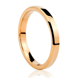 Aliança de tungstênio chanfrada dourada