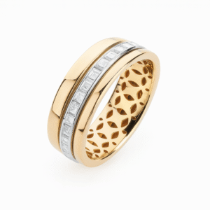 Aliança em Ouro 18k Bicolor  - ALMW457