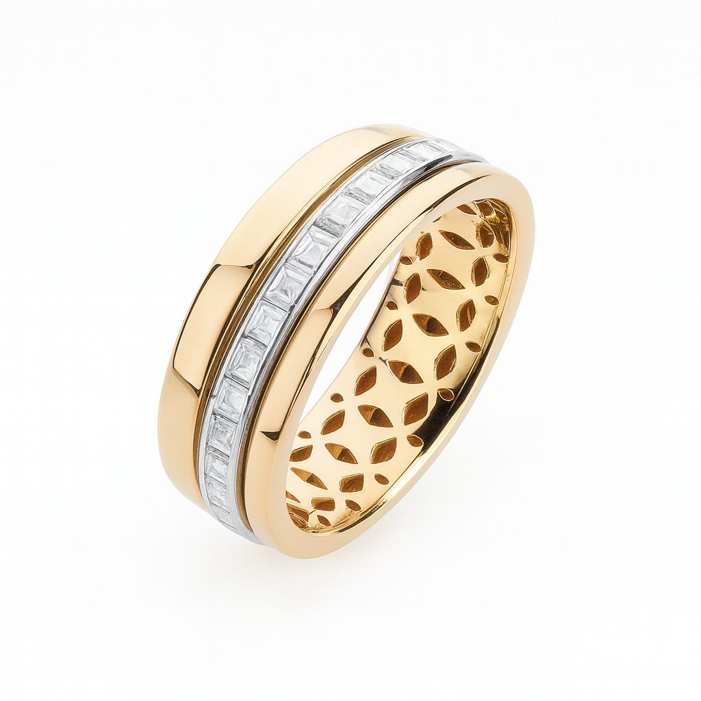 Aliança em Ouro 18k Bicolor - ALMW457